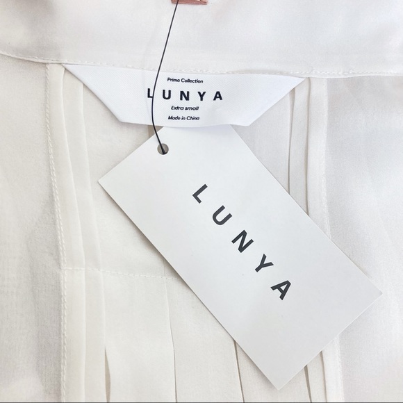 Lunya Long Washable Silk Robe White Starlight XS - Picture 5 of 5